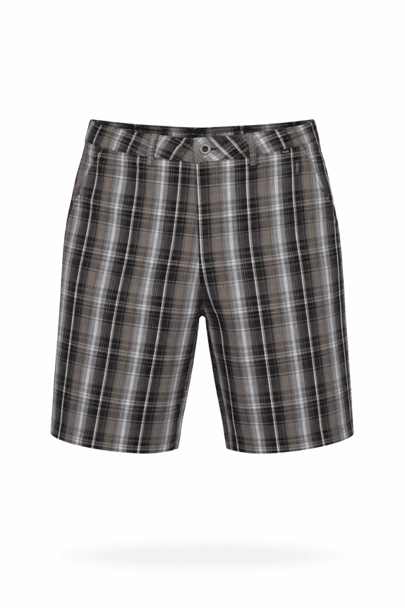 HURLEY BERMUDA SHORTS PLAID BROWN MEN PRE OWNED XL