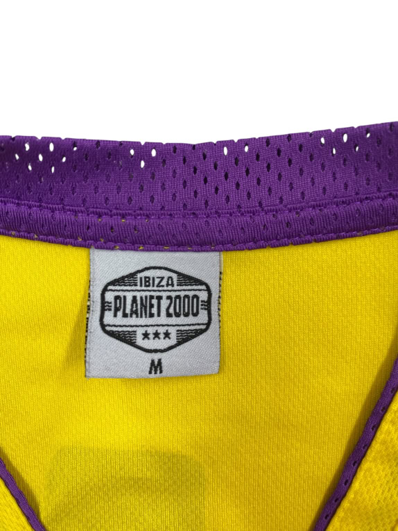 IBIZA PLANET 2000 BASKETBALL JERSEY VINTAGE STYLE ΛΟΓΟΤΥΠΟ DJ ΚΙΤΡΙΝΟ/ΜΩΒ UNISEX M