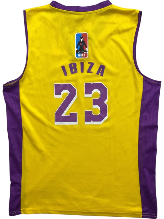 IBIZA PLANET 2000 BASKETBALL JERSEY VINTAGE STYLE ΛΟΓΟΤΥΠΟ DJ ΚΙΤΡΙΝΟ/ΜΩΒ UNISEX M