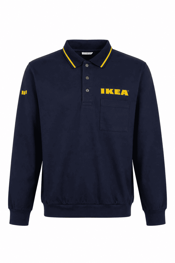 1995 WORKWEAR COLLECTIBLE IKEA ΠΟΛΟ ΜΠΛΟΥΖΑ ΜΕ ΓΙΑΚΑ ΜΠΛΕ ΑΝΤΡΙΚΟ PRE OWNED M