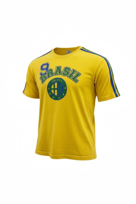 INCOGNITA T-Shirt Vintage "Brasil 9" Κίτρινο Λογότυπο Unisex Size S