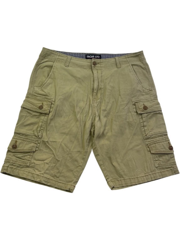 IRON CO CARGO SHORTS OLIVE UOMO PRE OWNED L