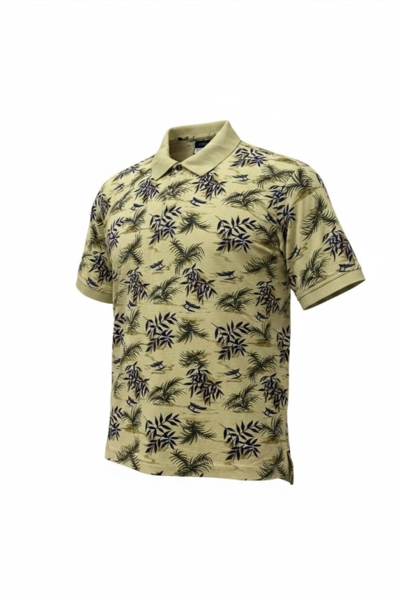 IZOD Polo Shirt con motivo floreale Giallo UNISEX L