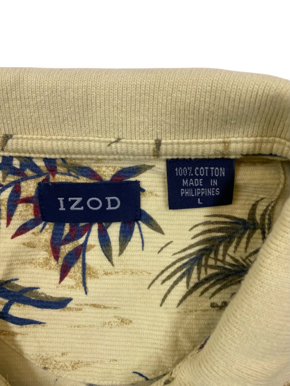 IZOD Polo Shirt con motivo floreale Giallo UNISEX L