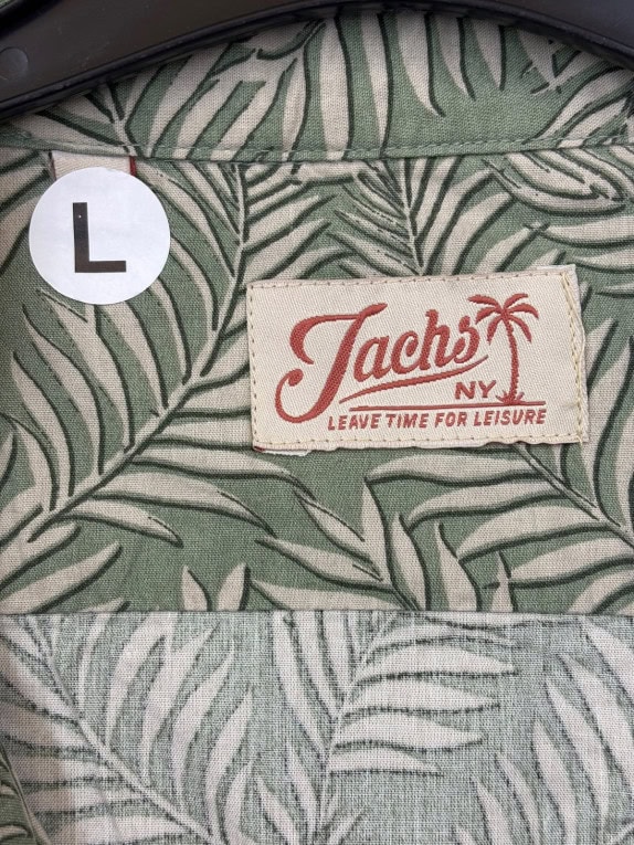 JACHS ΠΟΥΚΑΜΙΣΟ LEAF PRINT ΠΡΑΣΙΝΟ ΑΝΤΡΙΚΟ PRE OWNED L