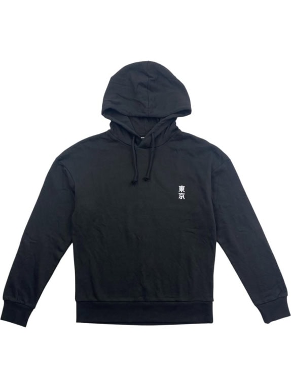 JACK & JONES CORE Felpa con cappuccio casual Tokyo con logo nera da uomo S
