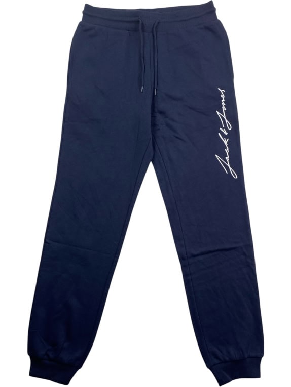 JACK & JONES Men’s Sweatpants Navy Blue Logo S (Small)