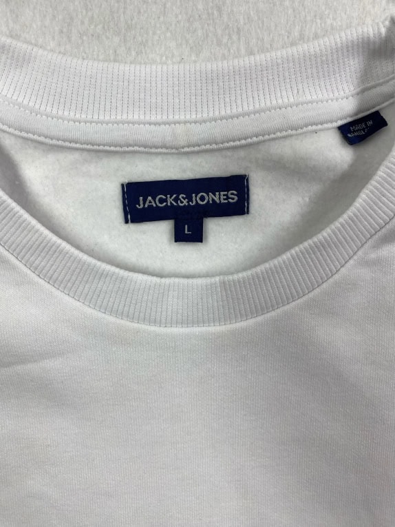 Jack & Jones Casual Crewneck Sweatshirt Solid White Men’s L