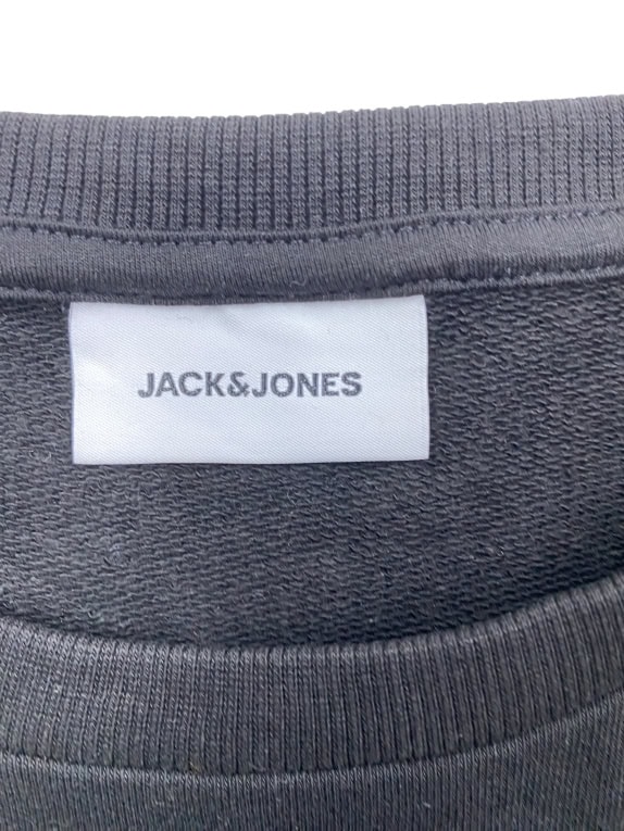 JACK & JONES Crewneck Sweatshirt Casual Graphic Logo Black Men’s L/XL