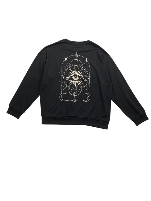 JACK & JONES Crewneck Sweatshirt Casual Graphic Logo Black Men’s L/XL