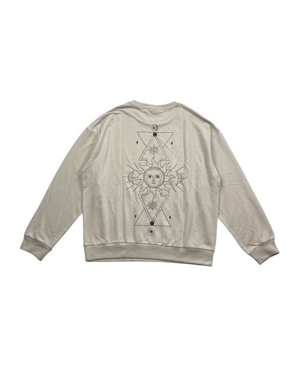 JACK & JONES Felpa girocollo casual con logo grafico beige da uomo XL