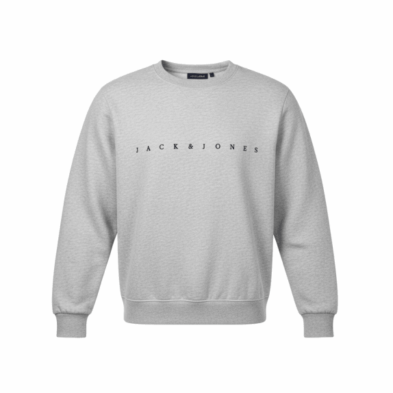 JACK & JONES Felpa girocollo casual con logo grigia da uomo L