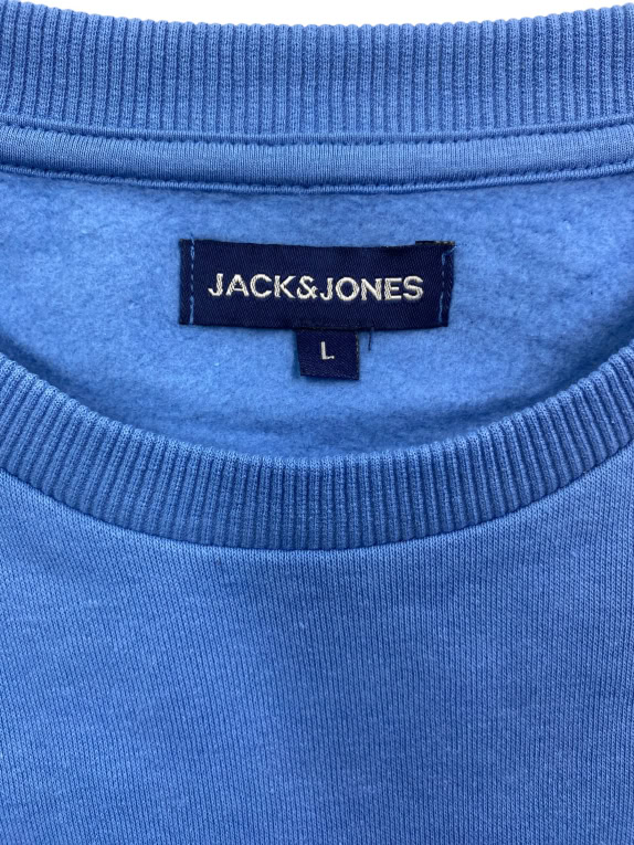 JACK & JONES Felpa Girocollo Casual Tinta Unita Blu Uomo L