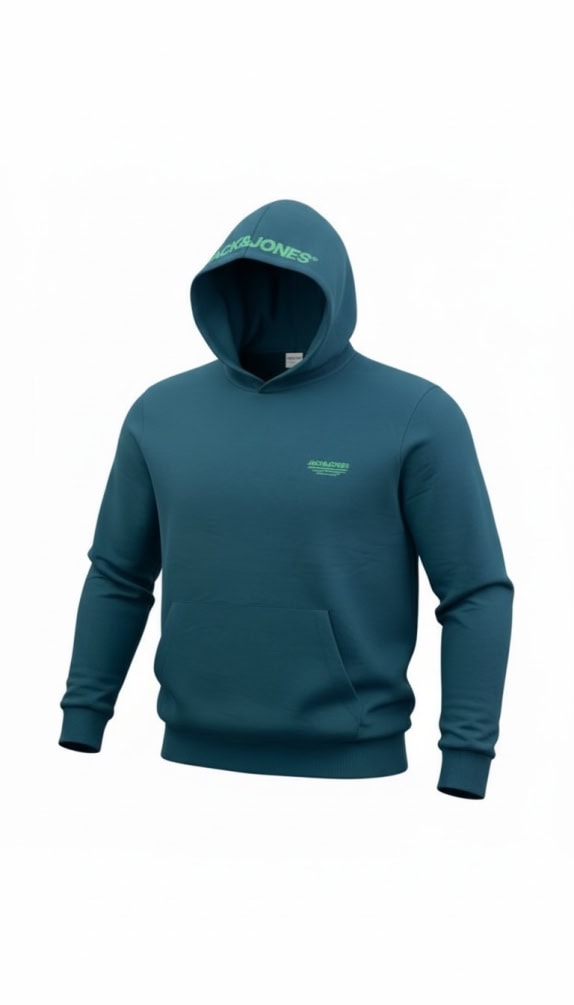 JACK & JONES ΦΟΥΤΕΡ ΜΕ ΚΟΥΚΟΥΛΑ CASUAL ΛΟΓΟΤΥΠΟ ΜΠΛΕ ΑΝΔΡΙΚΟ 4XL