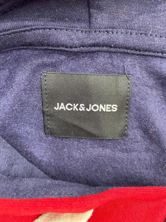 JACK & JONES COLORBLOCK HOODIE RED/WHITE/NAVY MEN'S XL