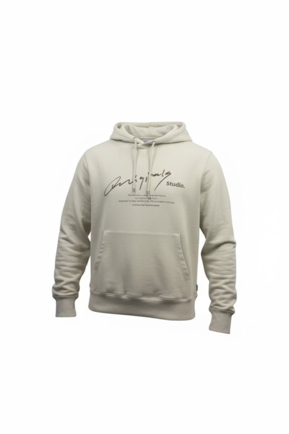JACK & JONES ΦΟΥΤΕΡ ΜΕ ΚΟΥΚΟΥΛΑ ORIGINALS STUDIO ΕΚΡΟΥ ΑΝΔΡΙΚΟ LARGE