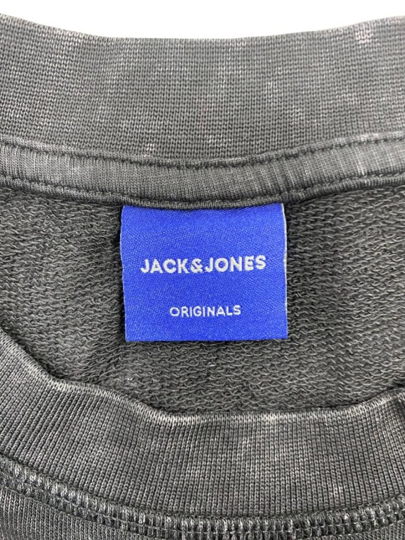 JACK & JONES CREWNECK SWEATSHIRT ORIGINALS STUDIO WASHED BLACK MEN'S XL
