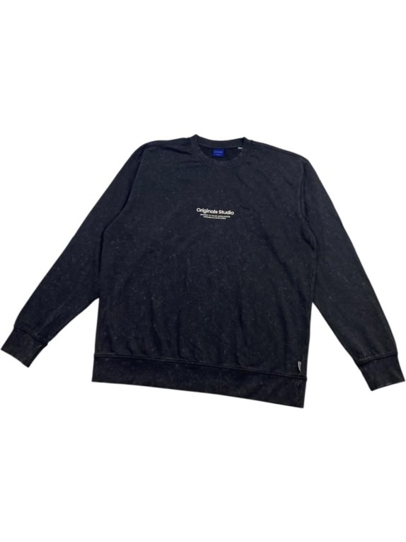 JACK & JONES CREWNECK SWEATSHIRT ORIGINALS STUDIO WASHED BLACK MEN'S XL
