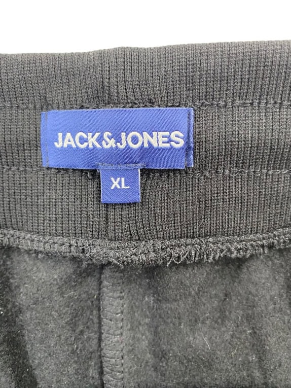 JACK & JONES Παντελόνι Φόρμας Jogger Με Κυκλικό Λογότυπο Μαύρο Ανδρικό XL