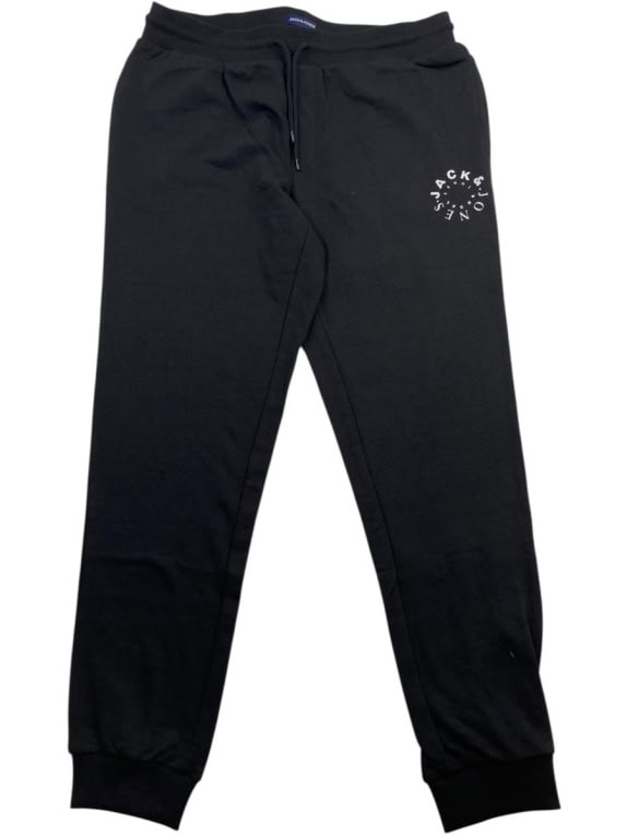 JACK & JONES Παντελόνι Φόρμας Jogger Με Κυκλικό Λογότυπο Μαύρο Ανδρικό XL