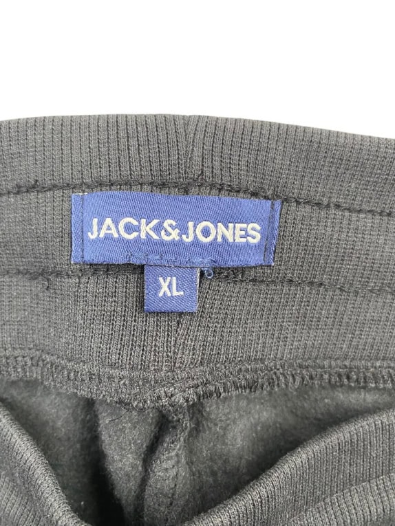 JACK & JONES Παντελόνι Φόρμας Logo Print Μαύρο Ανδρικό XL
