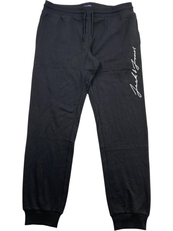JACK & JONES Παντελόνι Φόρμας Logo Print Μαύρο Ανδρικό XL