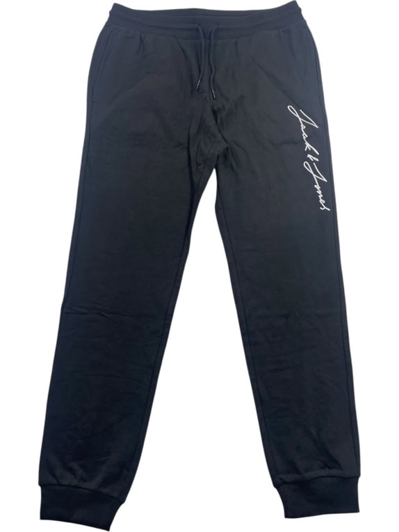 Jack & Jones Παντελόνι Φόρμας Μαύρο Logo Print XL