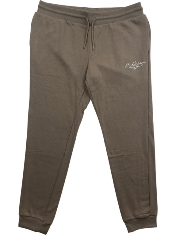 JACK & JONES pantaloni della tuta con logo marrone-beige da uomo XL