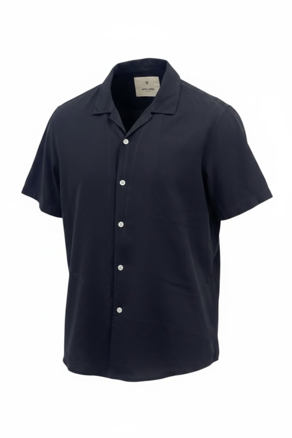 Jack & Jones Premium Μαύρο Κοντομάνικο Πουκάμισο