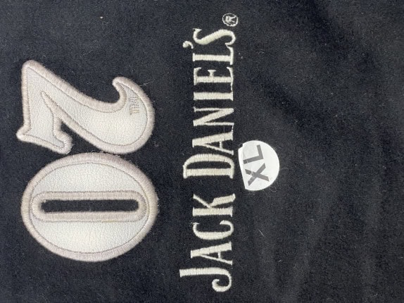 JACK DANIELS VARSITY JACKET BLACK GREY MEN PRE OWNED XL