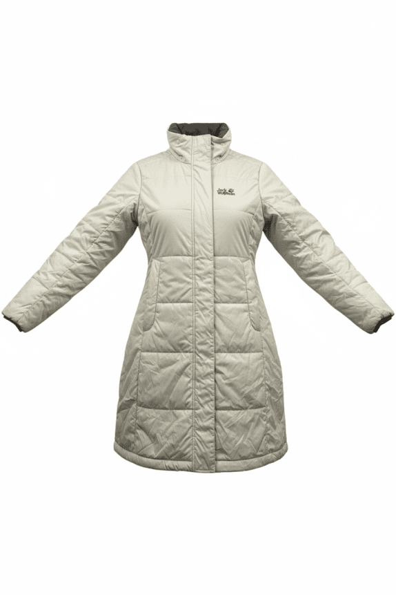 JACK WOLFSKIN Μπουφάν Puffer Vintage Λογότυπο Μπεζ Γυναικείο M