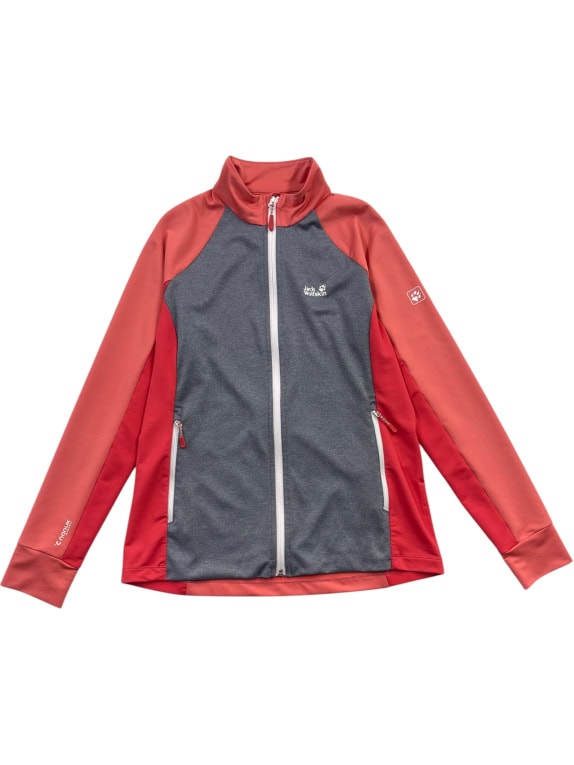 Jack Wolfskin Zip-Up Fleece Jacket Δίχρωμο Γκρι/Κοραλί Unisex