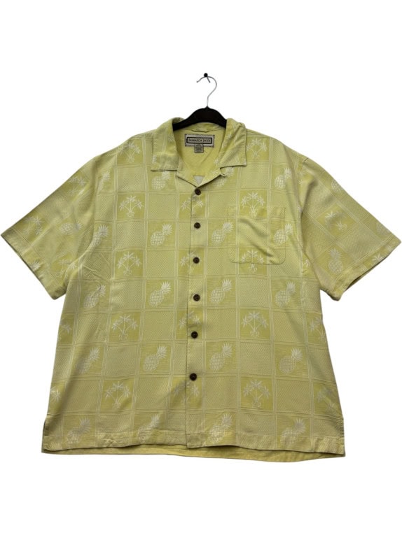 JAMAICA JAXX VINTAGE SHIRT SATIN OLIVE MEN PRE OWNED L