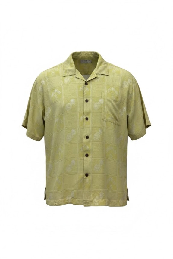 JAMAICA JAXX CAMICIA VINTAGE LUCIDA OLIVA UOMO PRE OWNED L