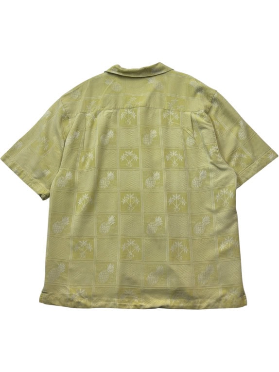JAMAICA JAXX VINTAGE SHIRT SATIN OLIVE MEN PRE OWNED L