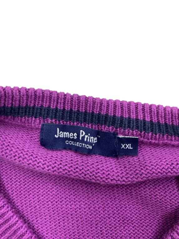 James Pringle Collection Πλεκτή Μπλούζα Classic Logo Μωβ Ανδρική XXL