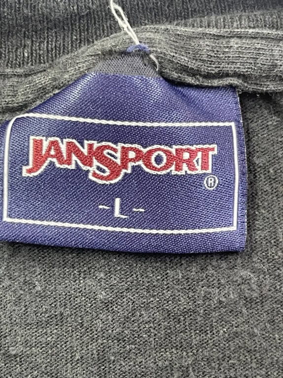 JANSPORT GRAPHIC TEE STREETWEAR FADED BLACK UNISEX PRE OWNED L
