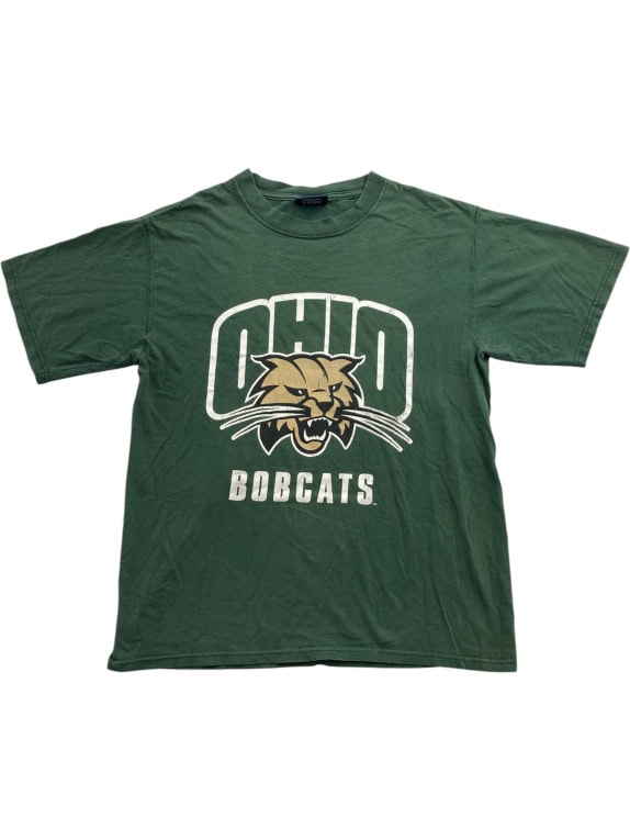 JANSPORT T-Shirt OHIO BOBCATS VINTAGE Λογότυπο Πράσινο UNISEX Medium pre-owned