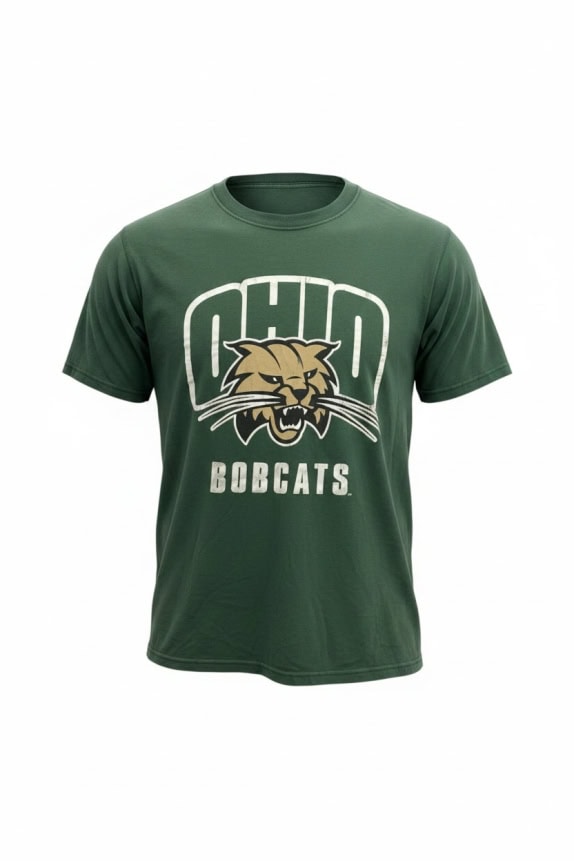 JANSPORT T-Shirt OHIO BOBCATS VINTAGE Logo Verde UNISEX Medium usata