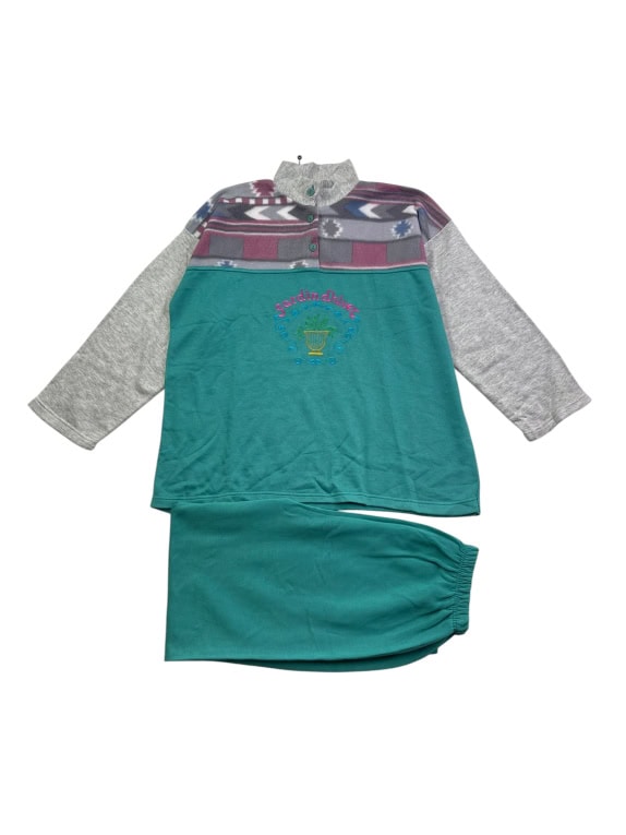 Jardin d’Hiver Vintage Tracksuit Set With Embroidered Logo Multicolor Green-Grey Unisex XL