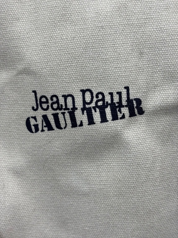 JEAN PAUL GAULTIER DUFFLE BAG CLASSIC STRIPED CREAM NAVY UNISEX PRE OWNED