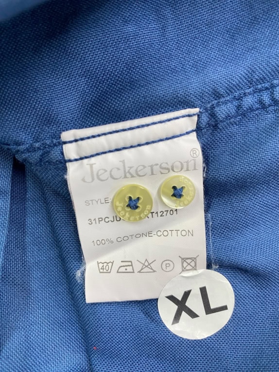 JECKERSON CAMICIA OXFORD BUTTON-DOWN BLU DA UOMO XL