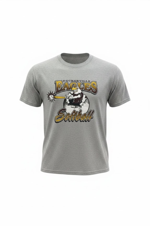 JERZEES GRAPHIC TEE ATHLETIC GRIGIO UNISEX PRE OWNED L