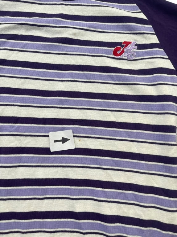JONK SWEATER RETRO STRIPED PURPLE WOMENS PRE OWNED S