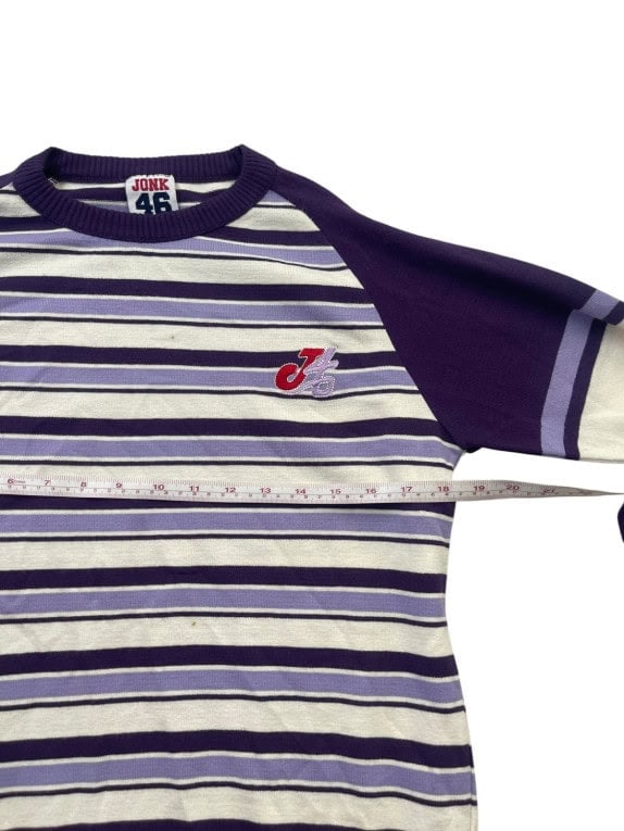 JONK SWEATER RETRO STRIPED PURPLE WOMENS PRE OWNED S