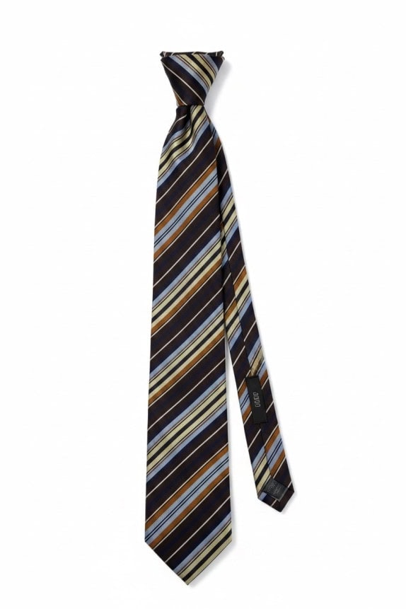 JOOP CRAVATTA CLASSICA A RIGHE MARRONE NAVY UOMO PRE OWNED