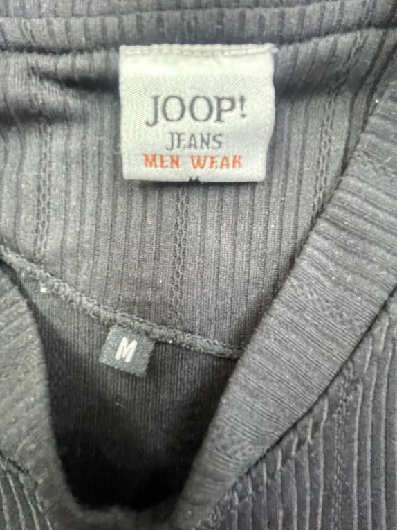 JOOP! JEANS T-SHIRT VINTAGE RIBBED BLACK/GREY MEN'S M