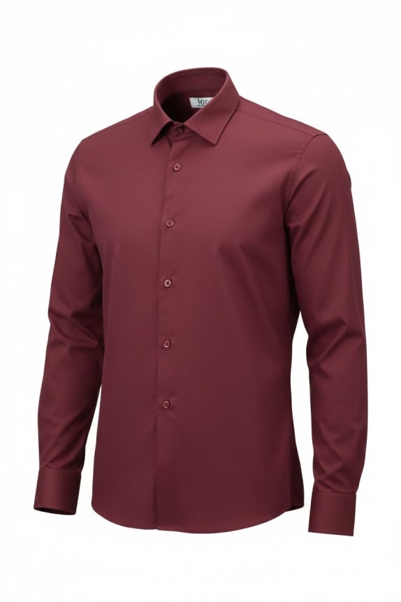 JOOP SHIRT MINIMAL BURGUNDY MENS PRE OWNED M
