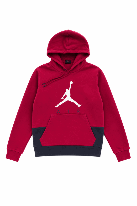JORDAN FELPA CON CAPPUCCIO STREETWEAR ROSSO UOMO PRE OWNED M