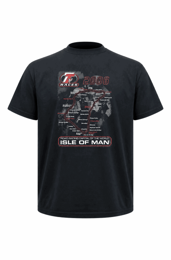 JTS GRAPHIC TEE RACING BLACK MEN PRE OWNED L